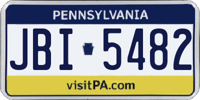 PA license plate JBI5482