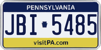 PA license plate JBI5485