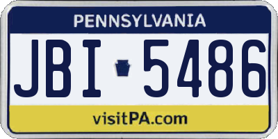 PA license plate JBI5486