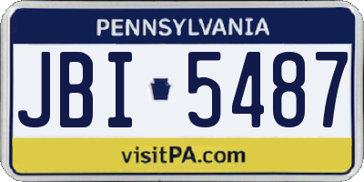 PA license plate JBI5487