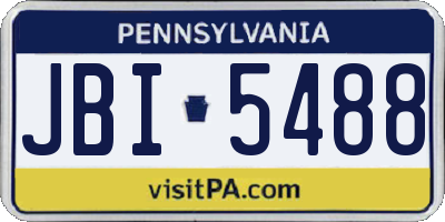 PA license plate JBI5488