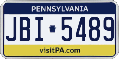 PA license plate JBI5489