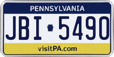 PA license plate JBI5490