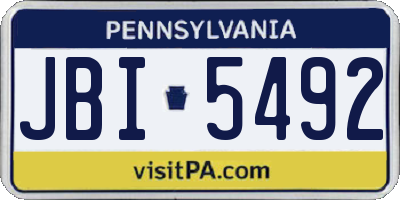 PA license plate JBI5492