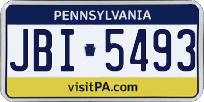 PA license plate JBI5493