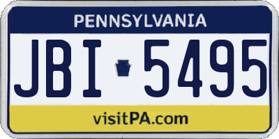 PA license plate JBI5495