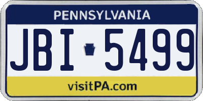 PA license plate JBI5499