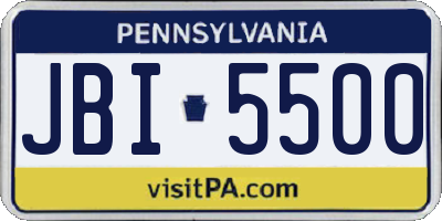 PA license plate JBI5500