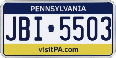 PA license plate JBI5503
