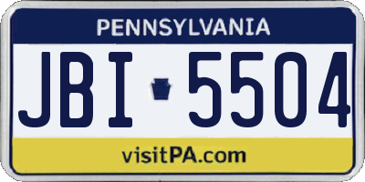 PA license plate JBI5504