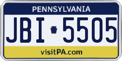 PA license plate JBI5505