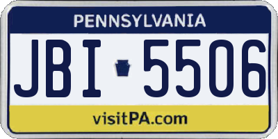 PA license plate JBI5506