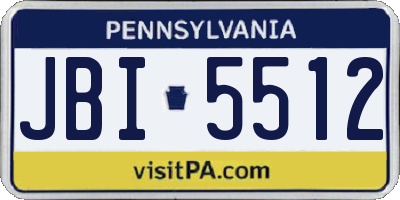 PA license plate JBI5512