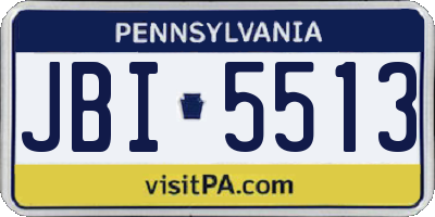 PA license plate JBI5513