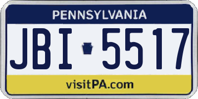 PA license plate JBI5517