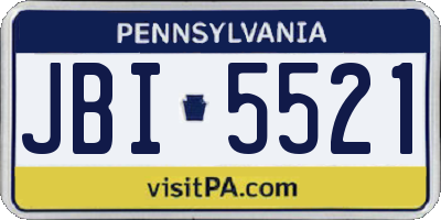 PA license plate JBI5521