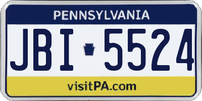 PA license plate JBI5524