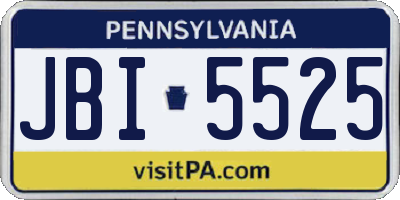 PA license plate JBI5525