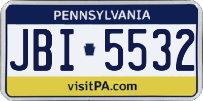 PA license plate JBI5532