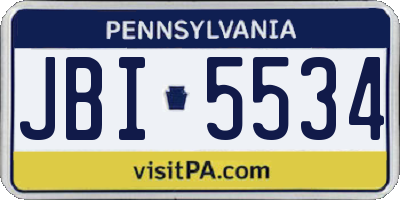 PA license plate JBI5534