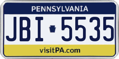 PA license plate JBI5535