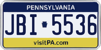 PA license plate JBI5536