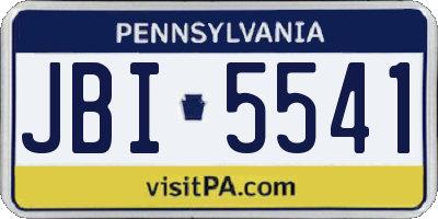 PA license plate JBI5541