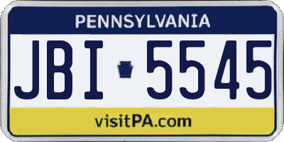 PA license plate JBI5545