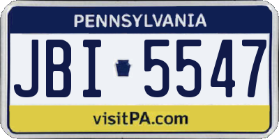 PA license plate JBI5547