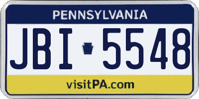 PA license plate JBI5548