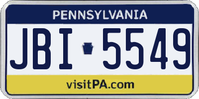 PA license plate JBI5549