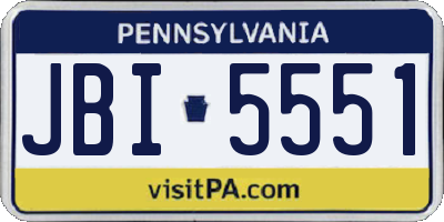 PA license plate JBI5551