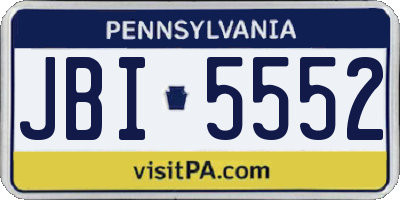 PA license plate JBI5552