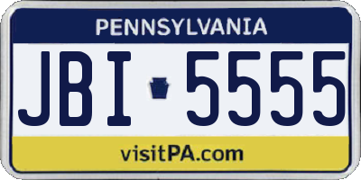 PA license plate JBI5555