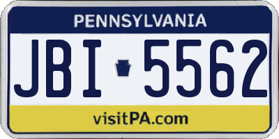 PA license plate JBI5562