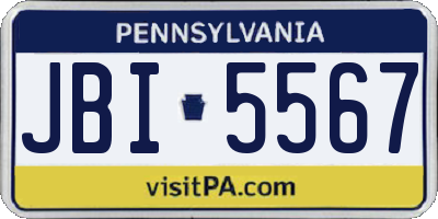 PA license plate JBI5567