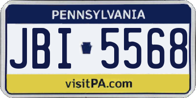 PA license plate JBI5568