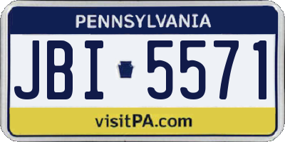 PA license plate JBI5571