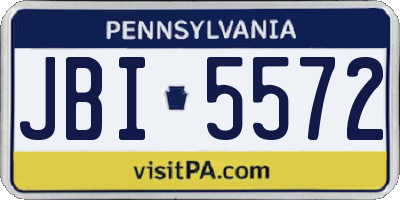 PA license plate JBI5572