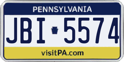 PA license plate JBI5574