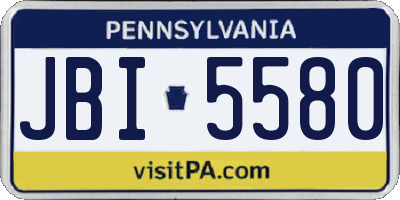 PA license plate JBI5580