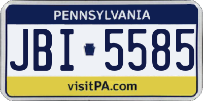 PA license plate JBI5585