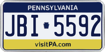 PA license plate JBI5592