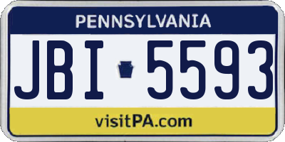 PA license plate JBI5593