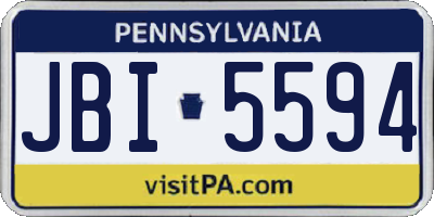 PA license plate JBI5594