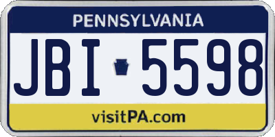 PA license plate JBI5598