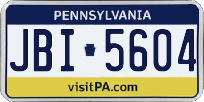 PA license plate JBI5604