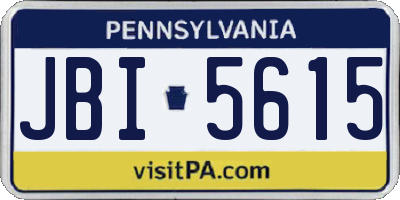 PA license plate JBI5615