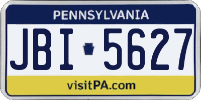 PA license plate JBI5627