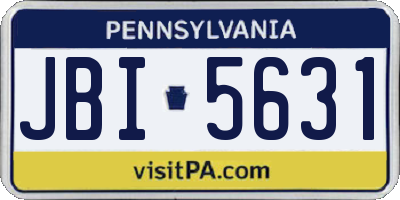 PA license plate JBI5631